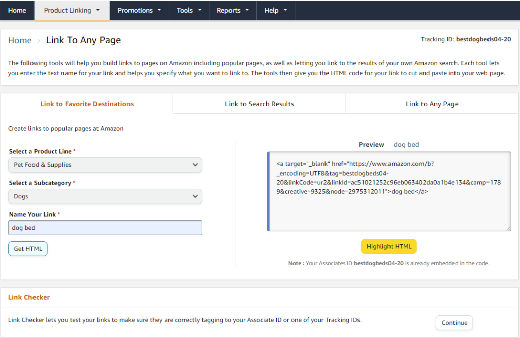 How to get an affiliate link for amazon