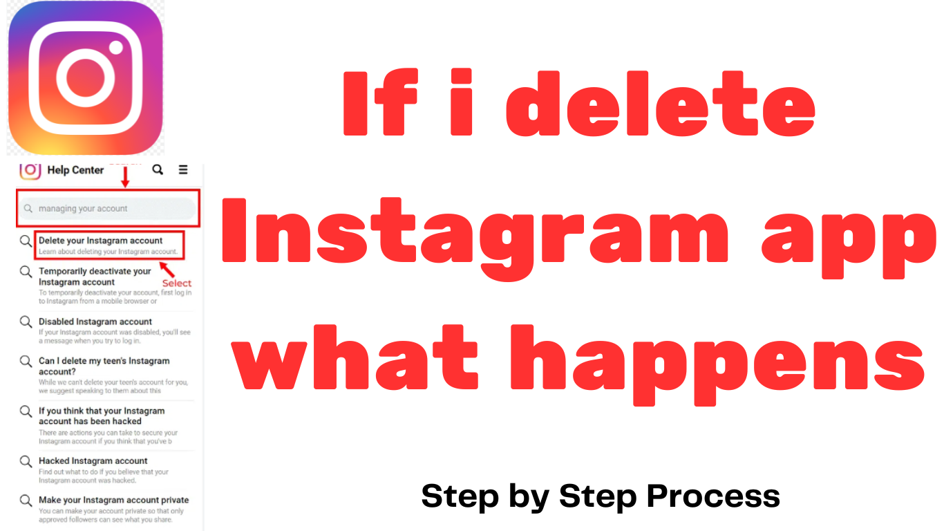 If i delete Instagram app what happens