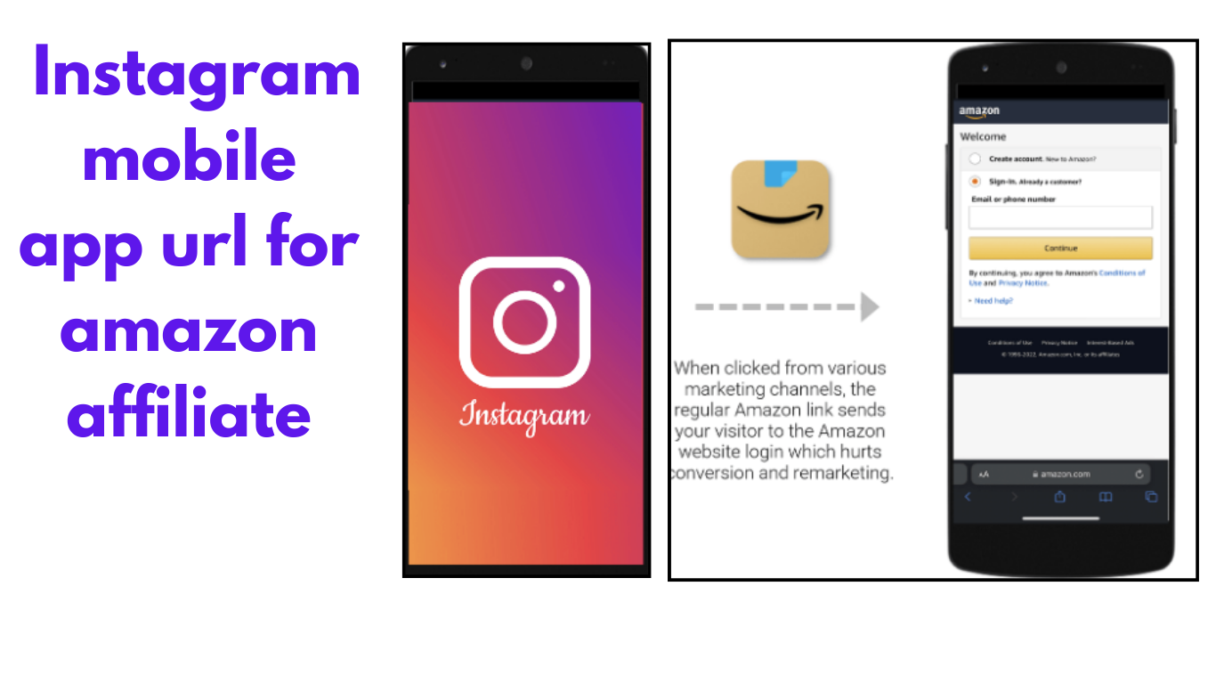 Instagram mobile app url for amazon affiliate