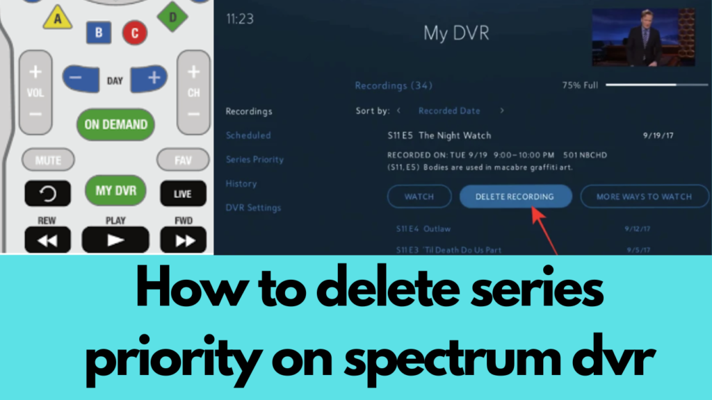How to delete series priority on spectrum dvr