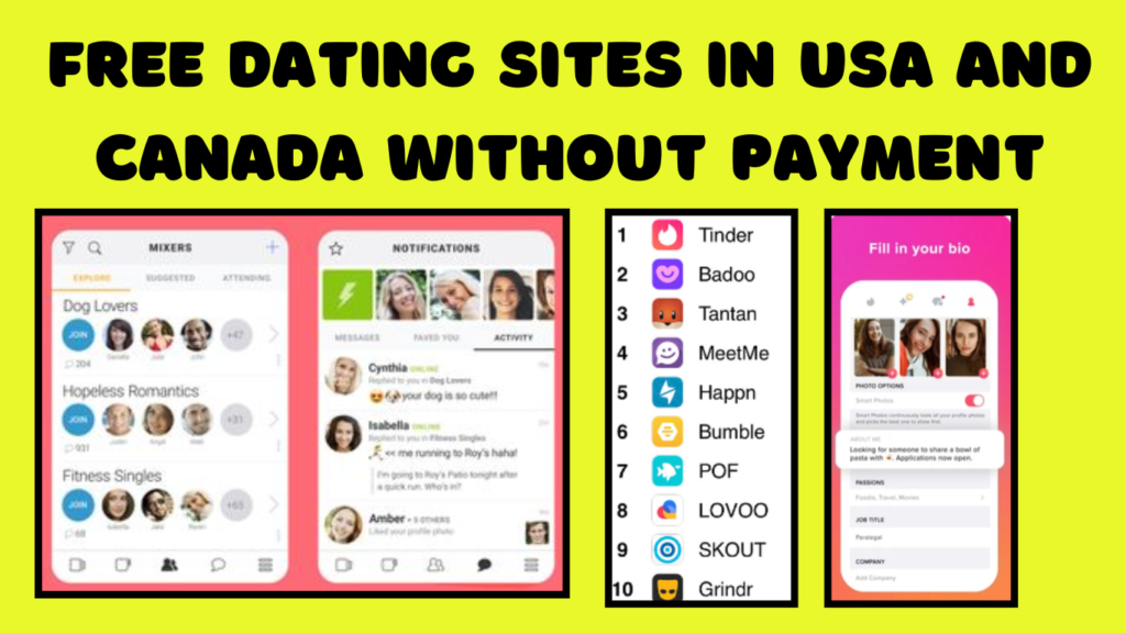 Free dating sites in usa and canada without payment