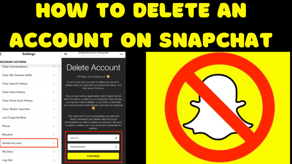 How to delete an account on snapchat