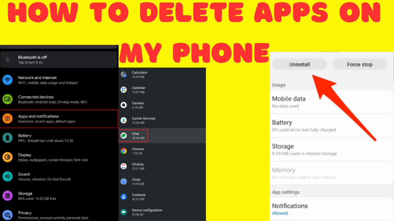 How to delete apps on my phone