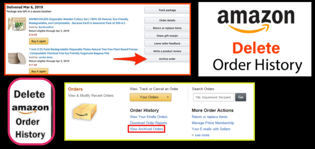 How to hide orders on amazon app iPhone
