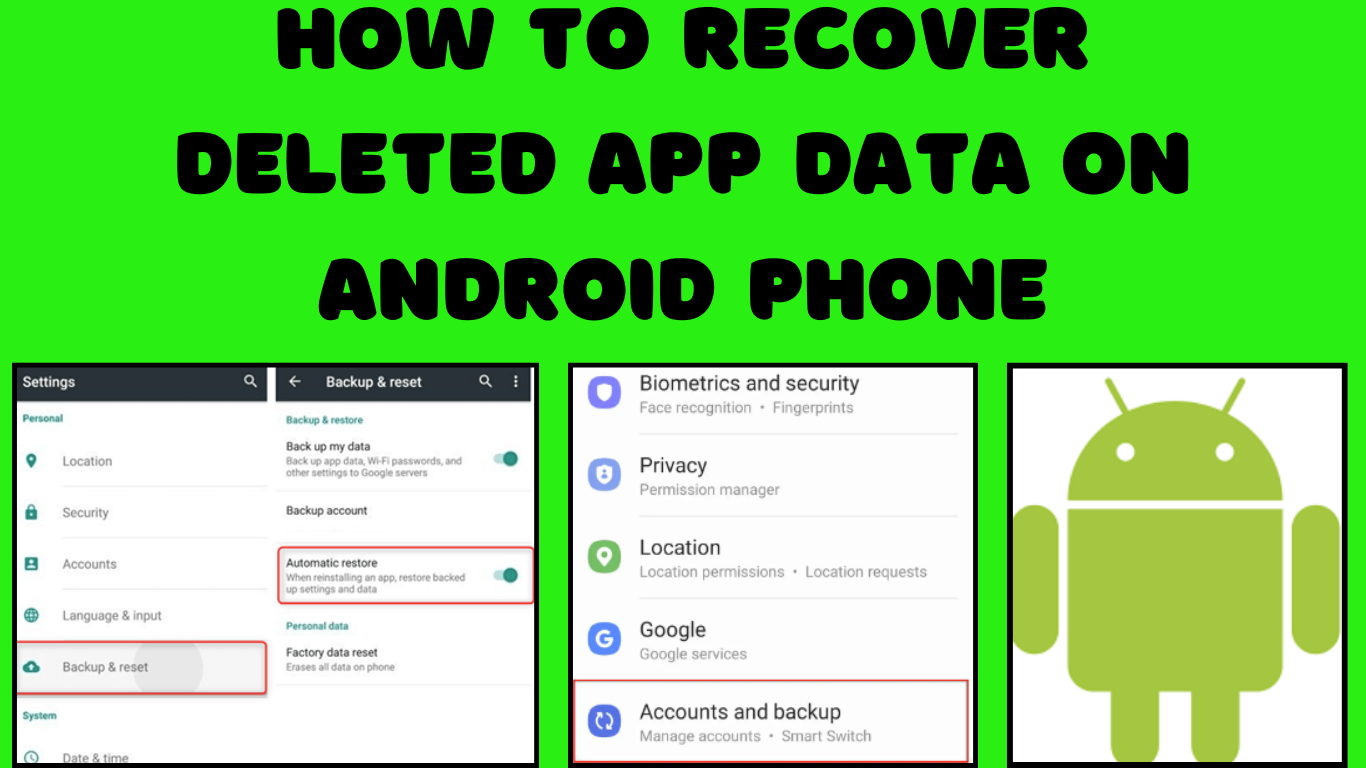 How to recover deleted app data on android phone